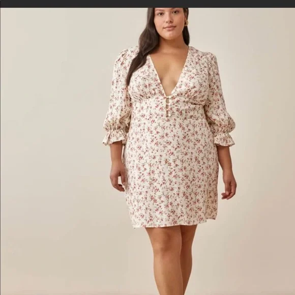 reformation marina silk dress Reformation Marina Silk Mini Dress In Ivory - 50% Off